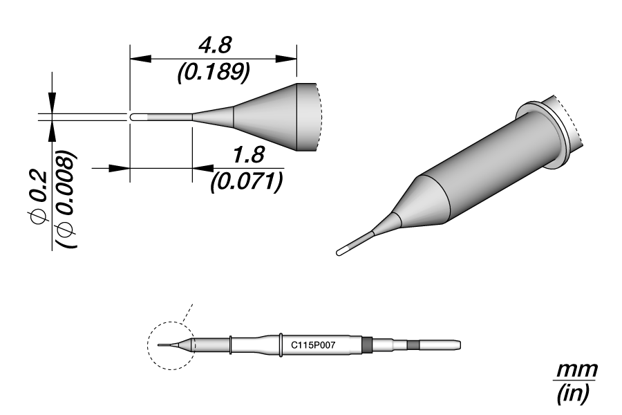 C115P007 - Conical Cartridge Ø 0.2